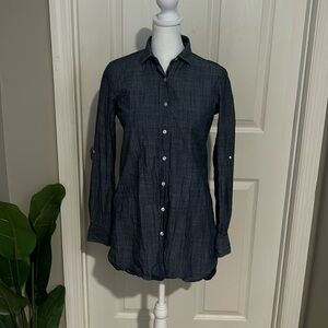 Peter Millar high low button down collared long sleeve shirt size XS